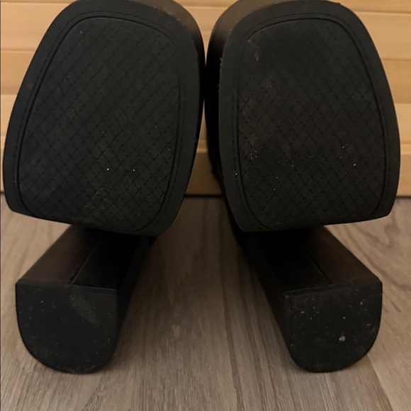 Jessica Simpson Leather Black Platform Ankle Boots - Picture 4 of 5